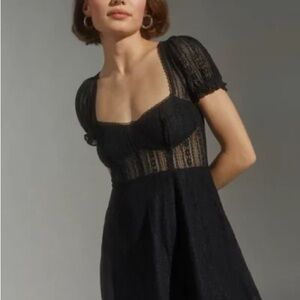 Urban Outfitters Black Lace Midi Dress